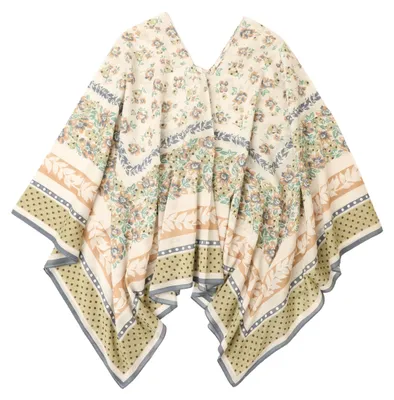 Productafbeelding van 2-in-1 zomerponcho voor dames, gemaakt van zijde en katoen