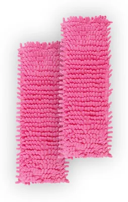 Immagine prodotto di Copri-panno di ricambio da 40 cm (confezione da 2), copri-panno in ciniglia rosa, compatibile con il supporto pieghevole, per tutti i tipi di pavimento