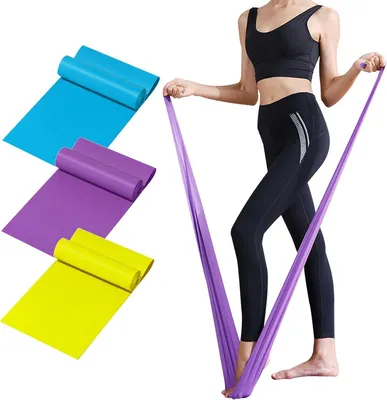 Produktbild von Fitnessbänder 3er-Set,mit 3 Widerstandsstufen,Trainingsbänder,Yoga Band Fitnessband,mit Tragetasche und Übungsanleitung,für Yoga,Pilates,Krafttraining