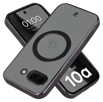 Produktbild von Handyhülle mit Kameraschutz und Magnetring für Google Pixel 10a, Bizon Case GuardO, Transparent-Schwarz