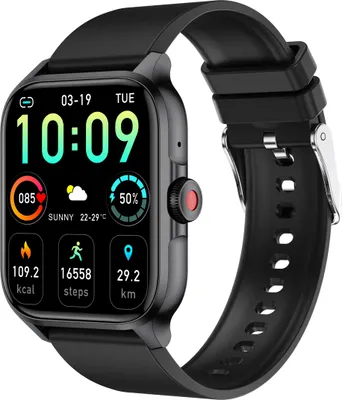 Produktbild von INF Smartwatch mit Herzfrequenz-, Blutdruck-, Blutsauerstoff- und Schrittzähler Schwarz