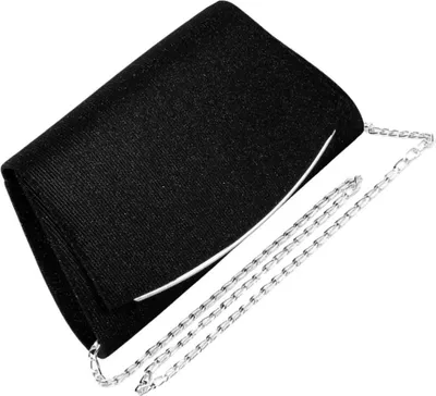 Image de Sac à bandoulière élégant, brocart noir avec paillettes, synthétique, 24x14 cm