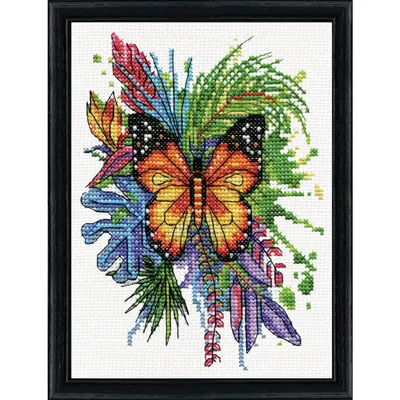 Obrázek produktu pro Výšivky křížem vyšívané v sadě "Motýl", 13x18cm, počítaný vzor