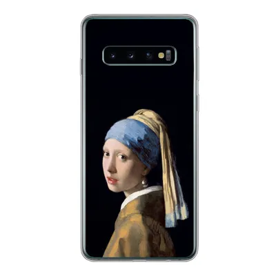 Produktbild von MuchoWow® Handyhülle Schutzhülle Hülle für Samsung Galaxy S10 Mädchen mit Perlenohrring - Vermeer - Kunst Silikon Softcase Handy Hülle - Handytasche