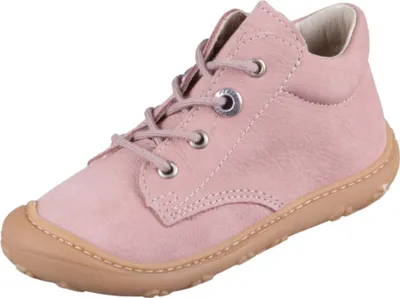 A single pink child's boot is shown against a white background.