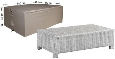 Produktbild von Raffles Covers Möbelabdeckung für Gartencouchtisch 140 x 90 H: 45 cm | Atmungsaktiv | Wasserdicht | UV-beständig | Doppelnähte | Elastischer Kordelzug