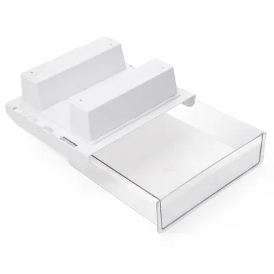 Produktbild von Bisofice Schublade unter dem Schreibtisch, versteckte Aufbewahrungsbox, Schreibtisch-Organizer, transparentes Tablett, geeignet fuer Schreibtisch mit Lippenmontage, mit anbringbarer Leiste/Schrauben, ideal fuer die Organisation im Home-Office