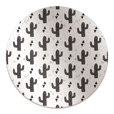 Produktbild von Rundmatte - Stuhlunterlage Bürostuhlunterlage - Rund Ø 100 cm - Bodenmatte - Fußmatte - Schwarze Kaktee.