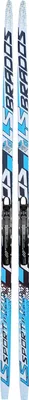 A pair of skis on a white background.