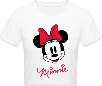 Produktbild von Mickey & Minnie Schriftzug Crop Top, S, Weiß