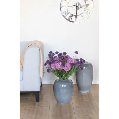 Produktbild von Gilde FINK, Bodenvase, Leandra, Porzellan, grau, VE 1 Höhe: 35.00 cm Breite: 20.00 cm Tiefe: 20.00cm 64127