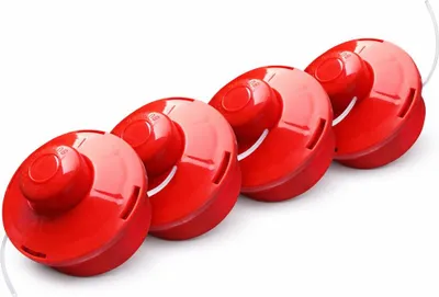 Produktbild von NEMAXX® FS2 Tap & Go Fadenkopf Tippautomatik Doppelfaden 4er-Set – Motorsense/Freischneider – M10x1,25 Linksgewinde, 2 mm, Schnittkreis 380 mm – Rot