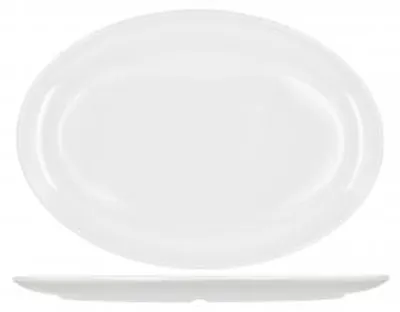 Immagine prodotto di H&H Piatto ovale in melamina bianca dimensioni 53 x 37.5 x 3 cm