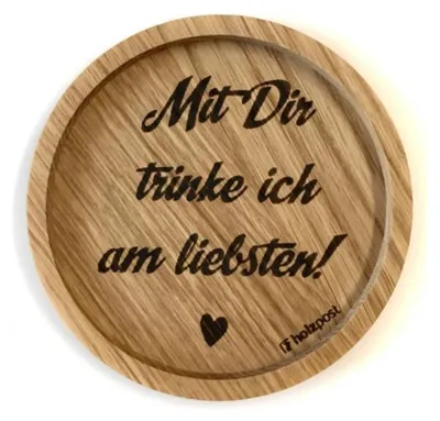 Produktbild von Holzuntersetzer "Am liebsten"