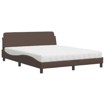 Produktbild von Bett mit Matratze "Dover" Braun 160x200 cm Kunstleder