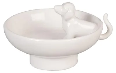 Produktbild von Clayre & Eef Schmuckschale Hund 10x8x6 cm Weiß Keramik