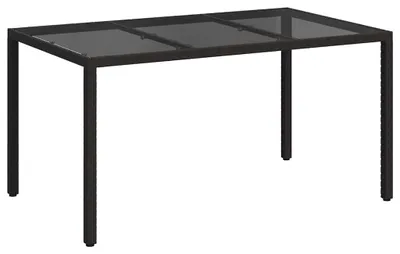 Immagine prodotto di vidaXL Tavolo da giardino nero 150 x 90 x 75 cm in polyrattan