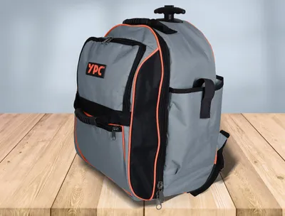Produktbild von YPC Juggernaut Trolley Werkzeugrucksack XXL – Wasserfester Werkzeug Organizer, Stabiler Teleskopgriff, Tragegriffe & Kunststoffboden, Schultergurt mit Brustriemen, Grau, 54x36x25cm – 15kg Tragkraft