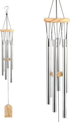 Produktbild von Windspiele für Draußen 6 Aluminiumle Legierung Röhren für Garten Balkon Terrasse Hinterhof Home Decor Silber Beruhigende Klänge Hochwertig
