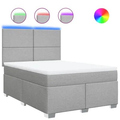 Produktbild von vidaXL Boxspringbett mit Matratze Hellgrau 140x200 cm Stoff