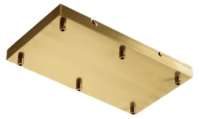 Immagine prodotto di Rosone Rettangolare Ofelia Mini B R/6 - Base per Lampada a Sospensione con 6 Fori, Finitura Ottone, Grado IP20 - Gealuce
