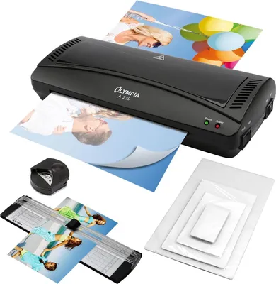 Immagine prodotto di OLYMPIA A 230 laminatore 4 in 1 con righello di taglio e arrotondatore di angoli, inclusi 40 fogli di laminazione.