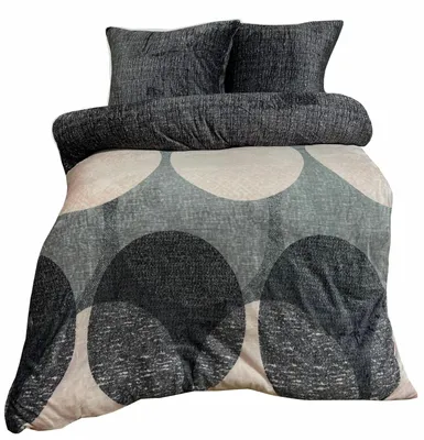 Produktbild von Teddy Plüsch Bettwäsche 220x240 cm Winter Cashmere Touch Flauschig rosa grau kreise 3 teilig
