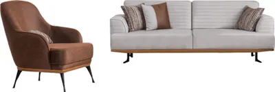 Produktbild von Luxus 2tlg Sofagarnitur Dreisitzer-Sofa und Sessel für das Wohnzimmer