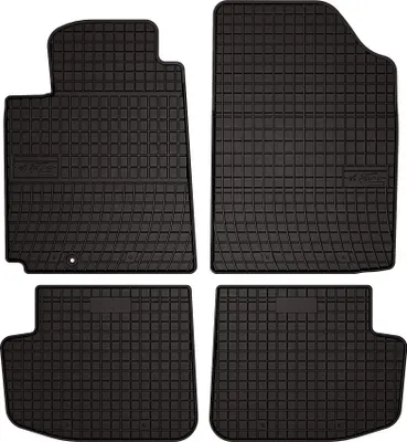 Produktbild von Gummifußmatten passend für Toyota Yaris I (Schrägheck, Bj. 1999-2005) –  schwarz, passgenau, mit Befestigungen set 4 Stk. - Gummi-Automatten