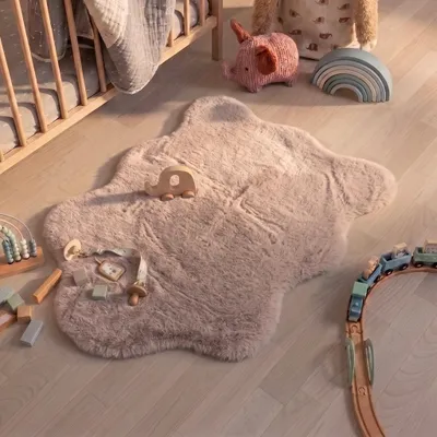 Produktbild von Volero - Kinderteppich - Huggy Schaf Taupe - 55x80 cm - Kinderzimmer, Babyzimmer - Modern