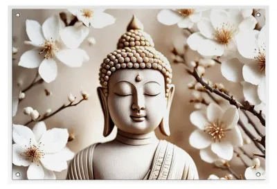 Produktbild von Garten-Poster 90x60cm, wetterfestes Outdoor-Poster mit Buddha-Motiv