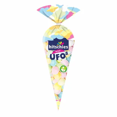 Produktbild von Hitschies Brizzl Ufos so šerbetovým práškom a ovocnou príchuťou 75g