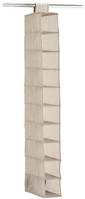 Produktbild von Zeller Hänge-Aufbewahrung "Stripes", beige, Vlies, verschiedene Varianten Größe: 10 Fächer