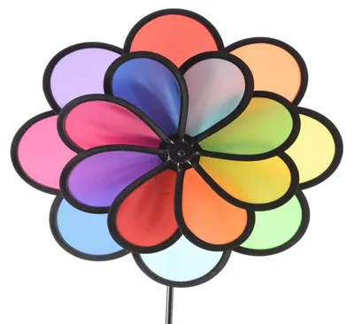 Produktbild von Gartenstecker Windmühle Windrad Stab farbmix Polyester Ø 34 cm