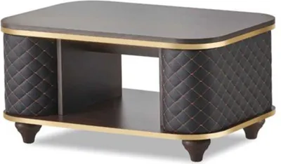 Produktbild von Sofa-Set 3-Sitzer Sessel Couchtisch Schwarz Braun Leder Polster Holz