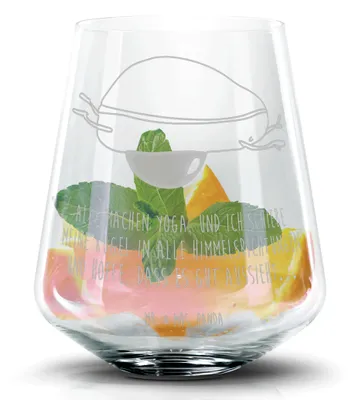 Produktbild von Mr. & Mrs. Panda Longdrinkglas Avocado Yoga - Transparent - Geschenk, Cocktailglas, Hilfe, Humor, Martiniglas, Unsportlich, Trinkglas, Bauch, Haha, Tumbler, Whiskyglas