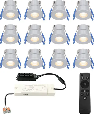 Produktbild von hoftronic LED Einbaustrahler Set Milano Mini 12V 3W 200lm Dimmbar 2700K IP65