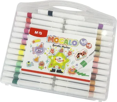 Produktbild von Mocalo runde Acrylmarker Set 48 + 6 Farben M&G