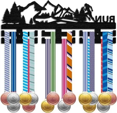 Immagine prodotto di Espositore per oltre 30 medaglie - Espositore in legno per medaglie, ideale per atleti e campioni - Nero - 30 x 30 cm
