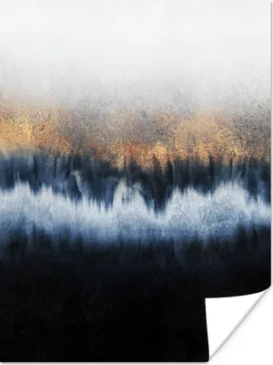 Produktbild von MuchoWow® Poster Abstrakt - Gold - Luxus - Blau 90x120 cm - Wohnzimmer