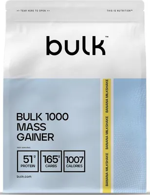 Produktbild von Bulk Bulk 1000 Mass Gainer (4050g) Banana Milkshake - Gewichtszunahme - Mit Kreatin