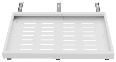 Immagine prodotto di Cestello estraibile per armadi da cucina - Guida telescopica per cassetti - Regolabile da 32 a 52 cm - A uno strato - Capacità di carico 15 kg - 3 guide - Bianco - 1 pezzo