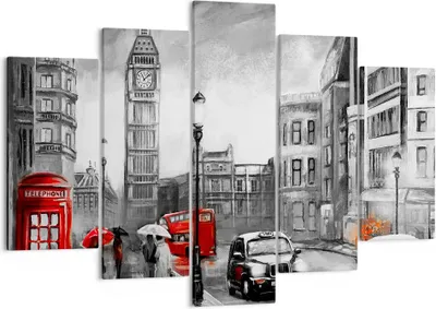 Produktbild von Bild auf Leinwand - Leinwandbild - London Bus - 150x100cm - Wand Bild - Wanddeko - Wandbilder - Leinwanddruck - Bilder - Kunstdruck - Wanddekoration - Leinwand bilder - Wandkunst - EA150x100-3939