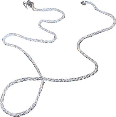 Produktbild von Silberkette, versilbert, für Damen, Schlüsselbein-Halskette, dünne Halskette, Schmuck für den Alltag, Geschenke, Verabredungen, Partys