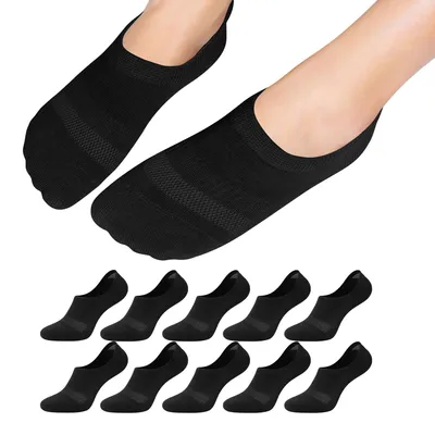 Produktbild von Falechay Sneaker Socken Damen 35-38 Füsslinge Herren No Show Socken Schwarz