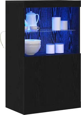 Produktbild von vidaXL LED-Sideboard Schwarz 60 x 37 x 100 cm Holzwerkstoff