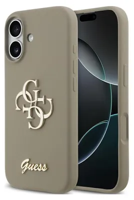 Produktbild von GUESS case passend für IPHONE 17 GUHCP17SSC4GSMW (Silicone W/ Big 4G Script) brown