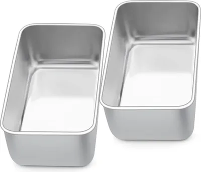 Produktbild von Kastenform Set von 2, Edelstahl Brotbackform, Toastbrotbackform, Brotform für Brot/Kuchen/Toast, 23 cm x 12 cm x 6 cm, Gesund und ungiftig, Leicht zu entformen & Spülmaschinenfest