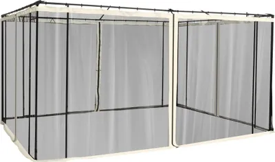 Produktbild von Seitenwände für Pavillon - Set mit 4 Moskitonetz-Seitenwänden - 335 x 207 cm - Für Gartenzelt - Schwarz