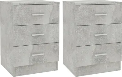 Immagine prodotto di vidaXL Comodini 2 pz. Grigio cemento 38x35x56 cm Materiale a base di legno